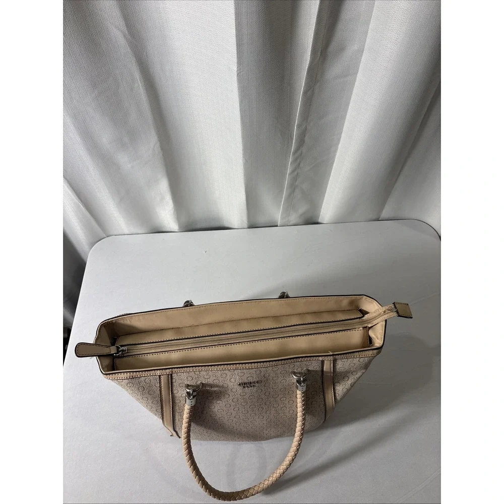 Guess Handbag Purse Satchel Beige Tan 1981 Rope Handle Design Classic